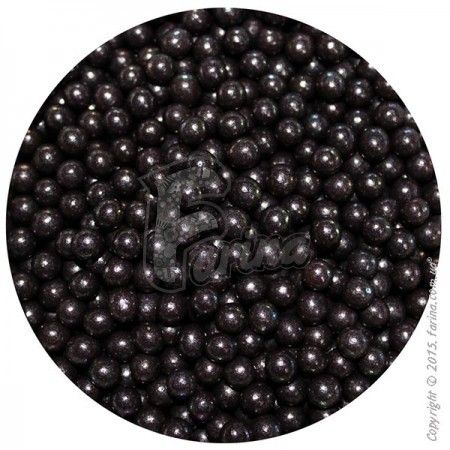 Посыпка декоративная кондитерская Сахарные шарики Жемчуг Черный 5-6 мм 50 г.< фото цена
